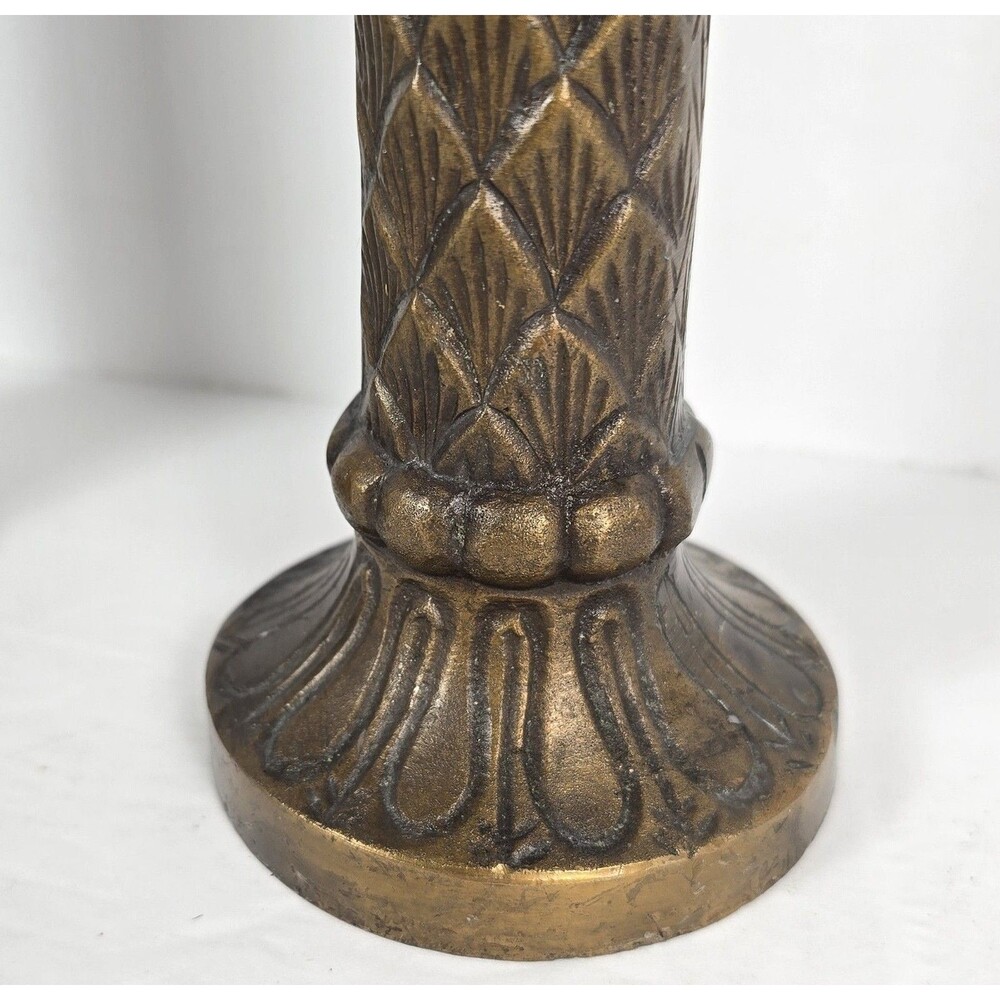Brass Palm Tree Candlesticks 11" and 5.5" Beach Hawaiian Tropical - Picture 4 of 7